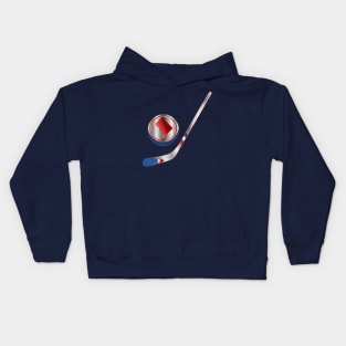 NHL - WA DC Silver White Red Blue Stick and Puck Kids Hoodie